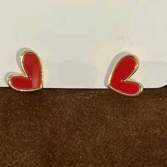 3 For 26 -  Red Heart Stud Earrings - Picture 1 of 3